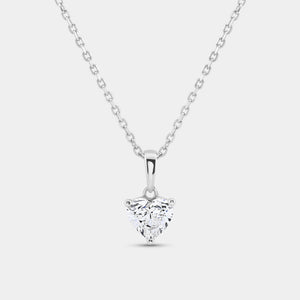 Gilded 1 Carat Lab-Grown Diamond Heart-Shaped Classic Solitaire Pendant