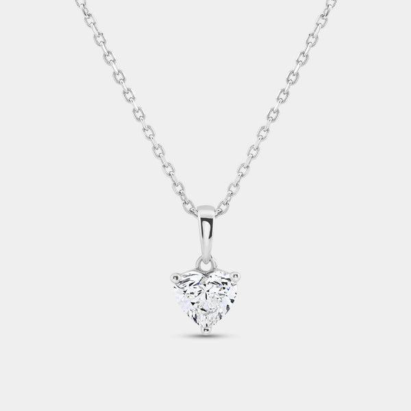 1 Carat Lab-Grown Diamond Heart-Shaped Classic Solitaire Pendant — GILDED New York