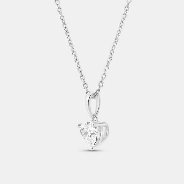 1 Carat Lab-Grown Diamond Heart-Shaped Classic Solitaire Pendant — GILDED New York
