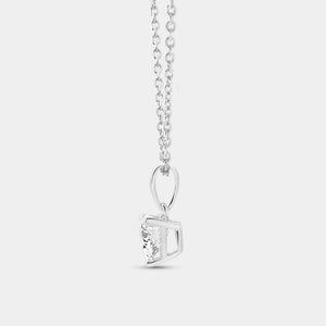 Gilded 1 Carat Lab-Grown Diamond Heart-Shaped Classic Solitaire Pendant