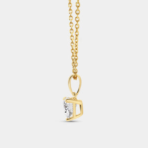 Gilded 1 Carat Lab-Grown Diamond Heart-Shaped Classic Solitaire Pendant