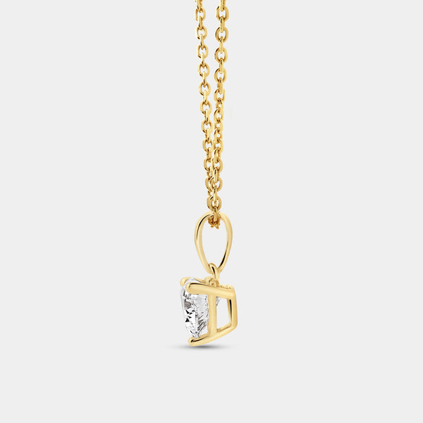 1 Carat Lab-Grown Diamond Heart-Shaped Classic Solitaire Pendant — GILDED New York
