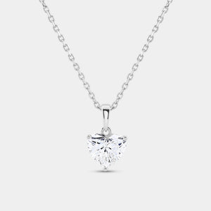 Gilded 2 Carat Lab-Grown Diamond Heart-Shaped Classic Solitaire Pendant