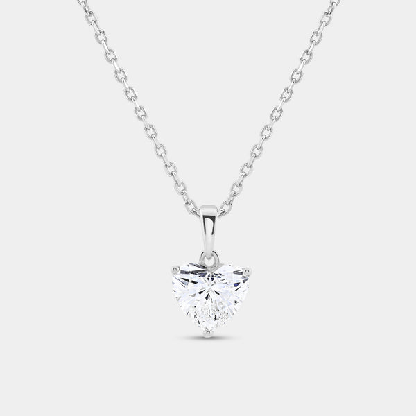 2 Carat Lab-Grown Diamond Heart-Shaped Classic Solitaire Pendant — GILDED New York