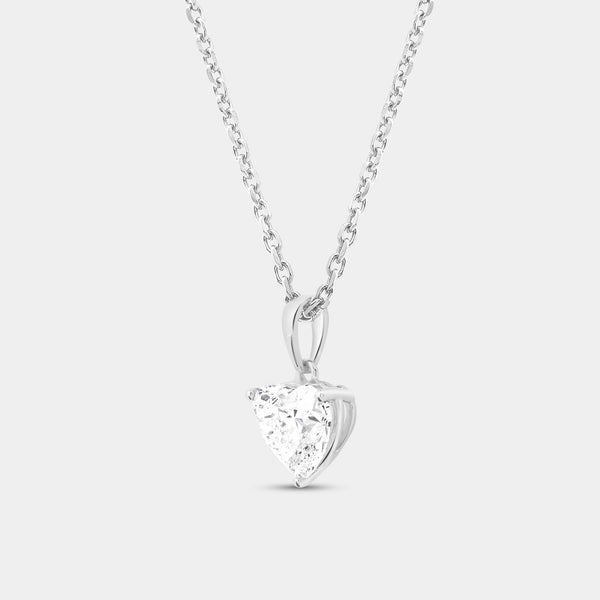 2 Carat Lab-Grown Diamond Heart-Shaped Classic Solitaire Pendant — GILDED New York