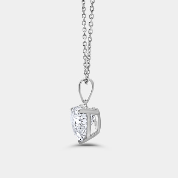 3 Carat Lab-Grown Diamond Heart-Shaped Classic Solitaire Pendant — GILDED New York