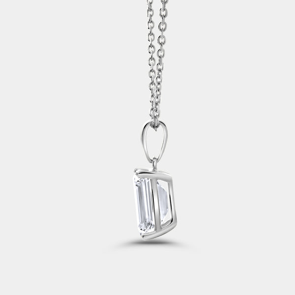 3 Carat Lab-Grown Diamond Emerald-Cut Classic Solitaire Pendant — GILDED New York