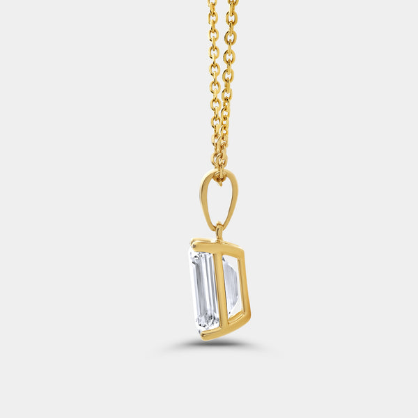 3 Carat Lab-Grown Diamond Emerald-Cut Classic Solitaire Pendant — GILDED New York