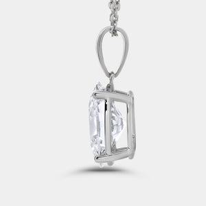 Gilded 5 Carat Lab-Grown Diamond Oval-Shaped Classic Solitaire Pendant