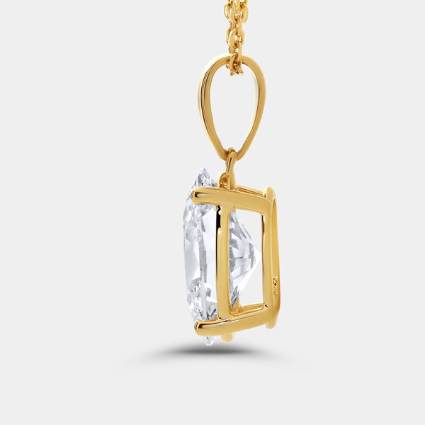 5 Carat Lab-Grown Diamond Oval-Shaped Classic Solitaire Pendant — GILDED New York