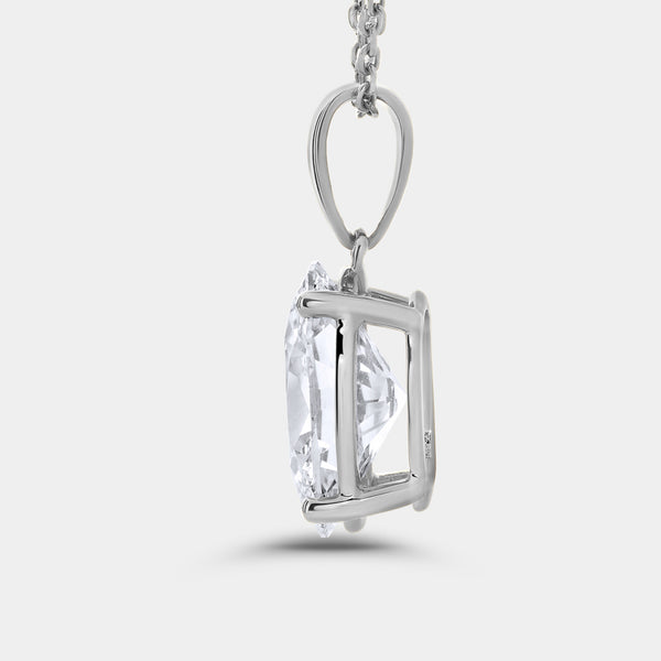 5 Carat Lab-Grown Diamond Oval-Shaped Classic Solitaire Pendant — GILDED New York