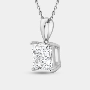 Gilded 5 Carat Lab-Grown Diamond Princess-Shaped Classic Solitaire Pendant