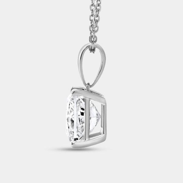 5 Carat Lab-Grown Diamond Princess-Shaped Classic Solitaire Pendant — GILDED New York