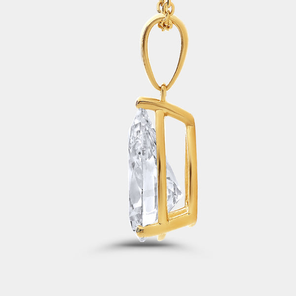 5 Carat Lab-Grown Diamond Pear-Shaped Classic Solitaire Pendant — GILDED New York