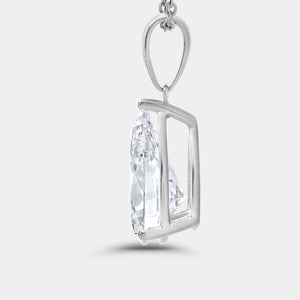 Gilded 5 Carat Lab-Grown Diamond Pear-Shaped Classic Solitaire Pendant