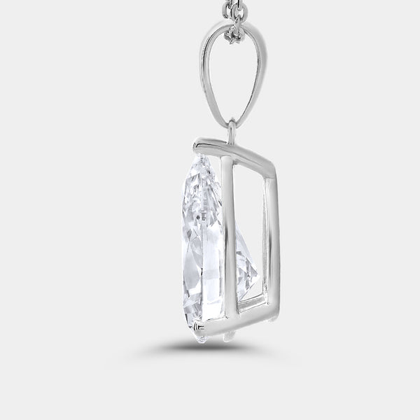 5 Carat Lab-Grown Diamond Pear-Shaped Classic Solitaire Pendant — GILDED New York