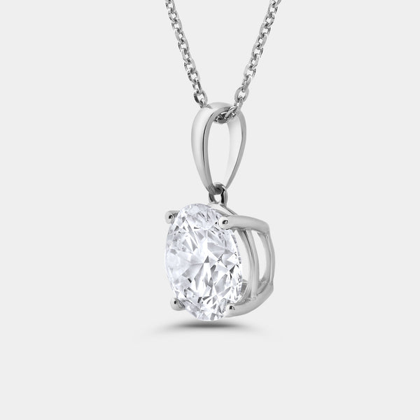 5 Carat Lab-Grown Diamond Round-Shaped Classic Solitaire Pendant — GILDED New York