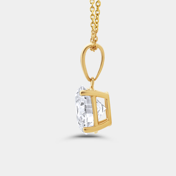 5 Carat Lab-Grown Diamond Round-Shaped Classic Solitaire Pendant — GILDED New York