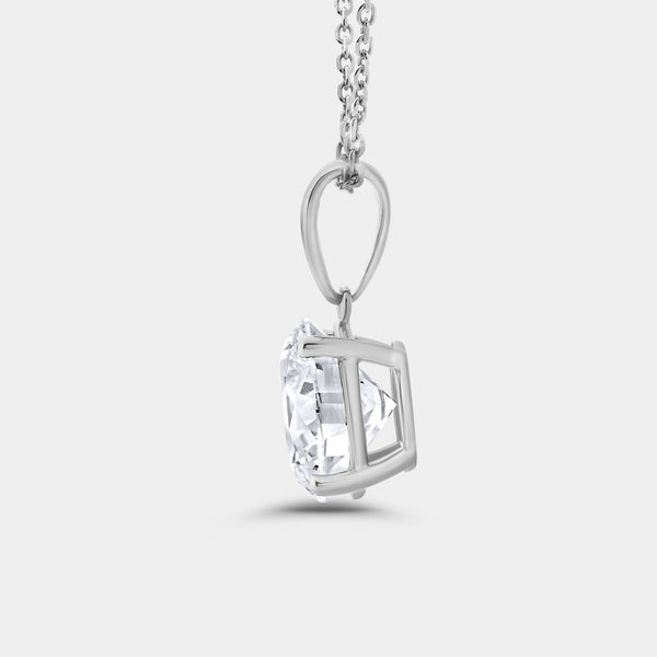 5 Carat Lab-Grown Diamond Round-Shaped Classic Solitaire Pendant — GILDED New York