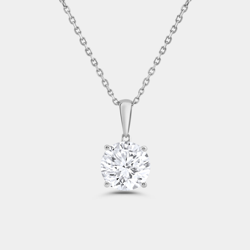 Gilded 5 Carat Lab-Grown Diamond Tk-Shaped Classic Solitaire Pendant
