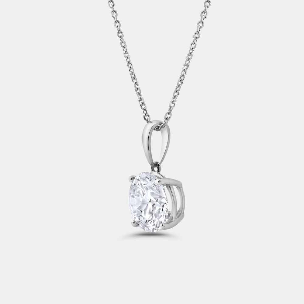 Gilded 5 Carat Lab-Grown Diamond Tk-Shaped Classic Solitaire Pendant