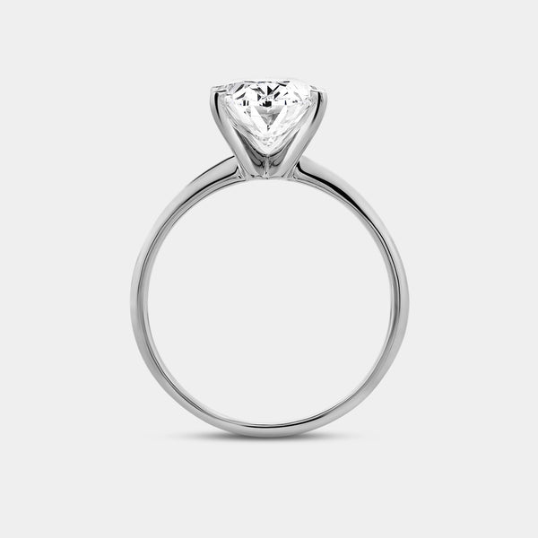 Gilded 3 Carat Lab-Grown Diamond Oval-Shaped Classic Solitaire Ring