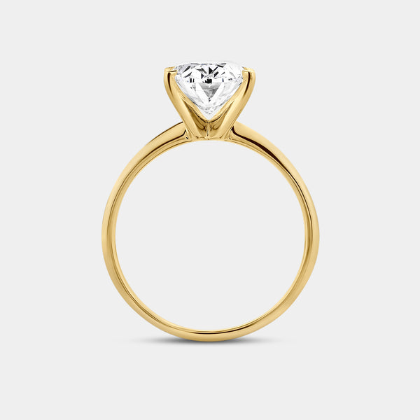Gilded 3 Carat Lab-Grown Diamond Oval-Shaped Classic Solitaire Ring