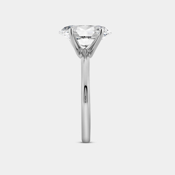 Gilded 3 Carat Lab-Grown Diamond Oval-Shaped Classic Solitaire Ring