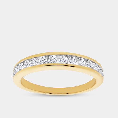 Gilded 1/2 Carat Lab-Grown Diamond Channel-Set Classic Band