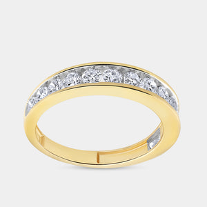 Gilded 1 Carat Lab-Grown Diamond Channel-Set Classic Band