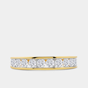 Gilded 1 Carat Lab-Grown Diamond Channel-Set Classic Band