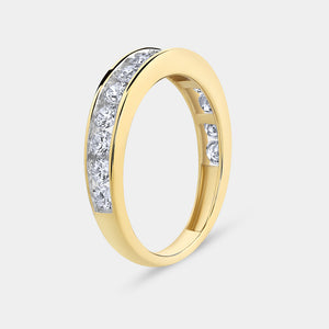 Gilded 1 Carat Lab-Grown Diamond Channel-Set Classic Band