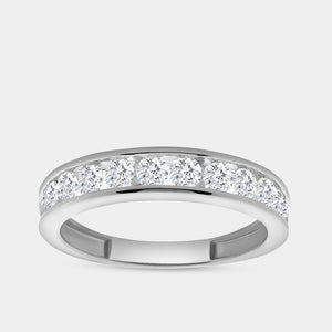 Gilded 1 Carat Lab-Grown Diamond Channel-Set Classic Band