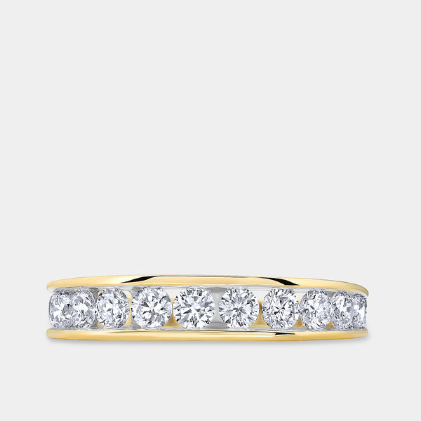 Gilded 1 Carat Lab-Grown Diamond Channel-Set Classic Band