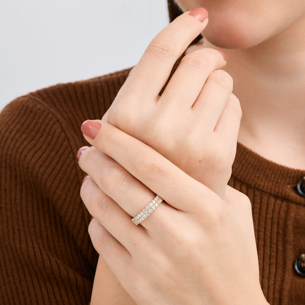 1 Carat Lab-Grown Diamond Two-Row Scallop-Set Anniversary Band — GILDED New York