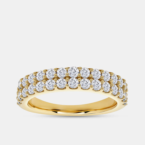 1 Carat Lab-Grown Diamond Two-Row Scallop-Set Anniversary Band — GILDED New York
