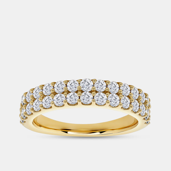 1 Carat Lab-Grown Diamond Two-Row Scallop-Set Anniversary Band — GILDED New York