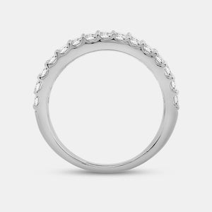 Gilded 1 Carat Lab-Grown Diamond Two-Row Scallop-Set Anniversary Band