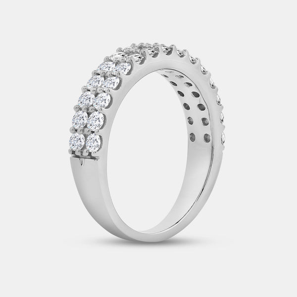 1 Carat Lab-Grown Diamond Two-Row Scallop-Set Anniversary Band — GILDED New York