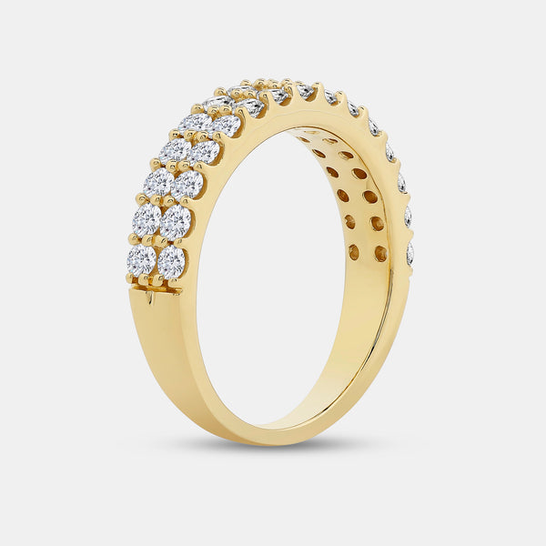 1 Carat Lab-Grown Diamond Two-Row Scallop-Set Anniversary Band — GILDED New York
