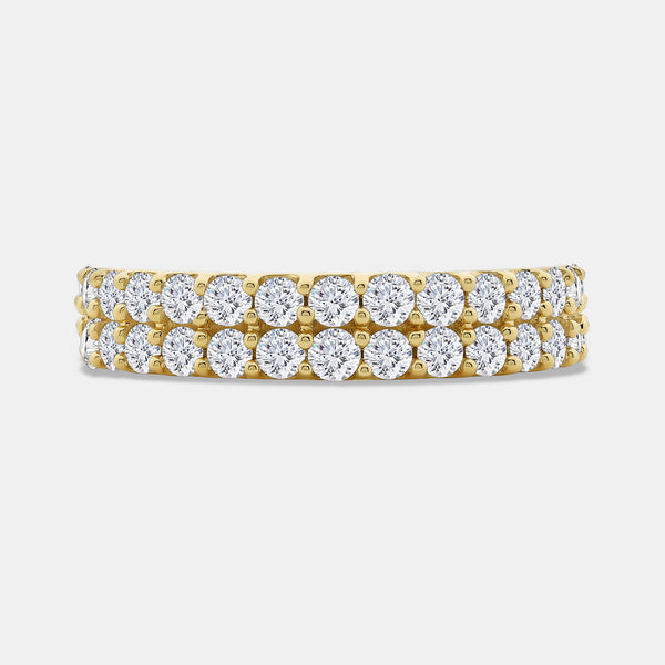 1 Carat Lab-Grown Diamond Two-Row Scallop-Set Anniversary Band — GILDED New York
