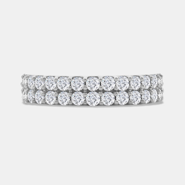 1 Carat Lab-Grown Diamond Two-Row Scallop-Set Anniversary Band — GILDED New York