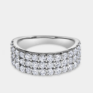 Gilded 1 and 1/2 Carat Lab-Grown Diamond Three Row U-Cut Anniversary Band