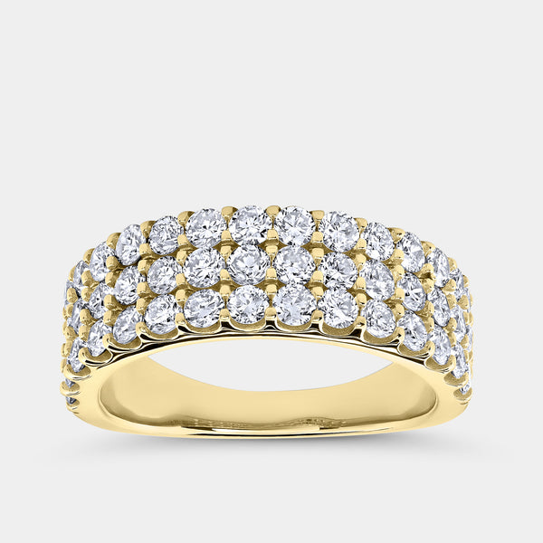 1 and 1/2 Carat Lab-Grown Diamond Three Row U-Cut Anniversary Band — GILDED New York
