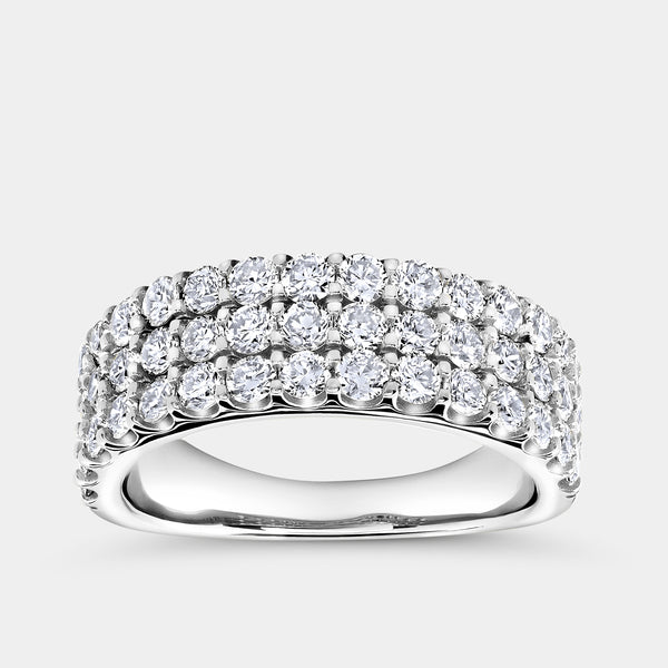1 and 1/2 Carat Lab-Grown Diamond Three Row U-Cut Anniversary Band — GILDED New York