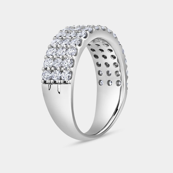 1 and 1/2 Carat Lab-Grown Diamond Three Row U-Cut Anniversary Band — GILDED New York