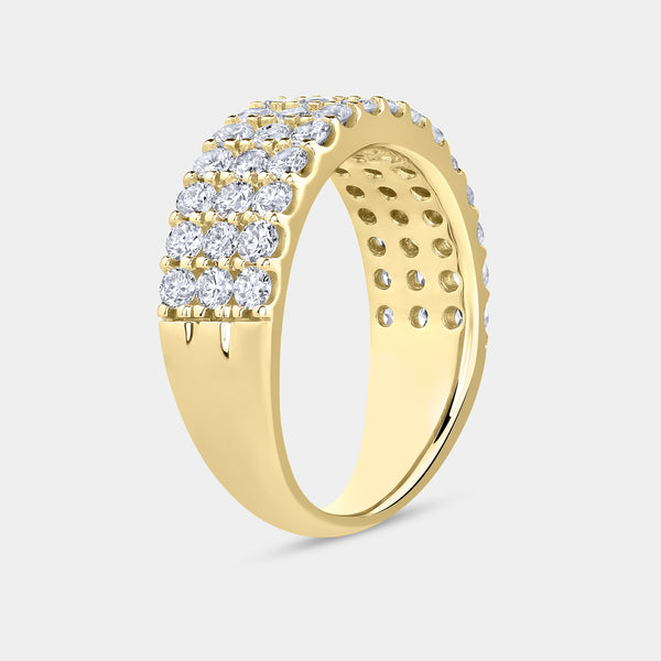 1 and 1/2 Carat Lab-Grown Diamond Three Row U-Cut Anniversary Band — GILDED New York