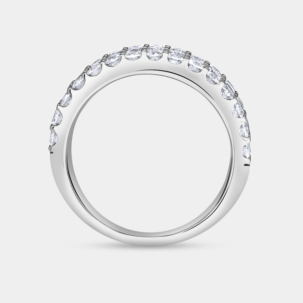 Gilded 1 and 1/2 Carat Lab-Grown Diamond Three Row U-Cut Anniversary Band