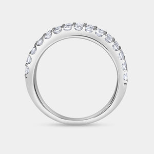 Gilded 1 and 1/2 Carat Lab-Grown Diamond Three Row U-Cut Anniversary Band