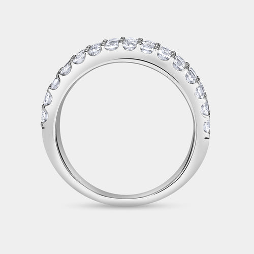Gilded 1 and 1/2 Carat Lab-Grown Diamond Three Row U-Cut Anniversary Band